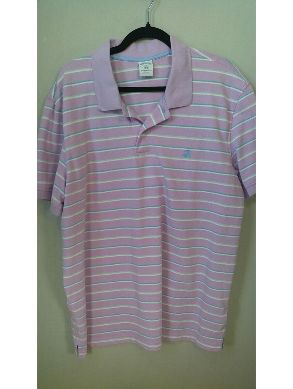 Brooks Brothers Men's Pink & Blue Polo Shirt